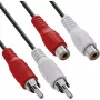InLine helikaabel 2x RCA isane / emane 2,5 m, isane, 2 x RCA, emane, 2,5 m, must