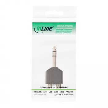 Audioadapter 6,3 mm stereopistik / 2x RCA emane InLine 99323