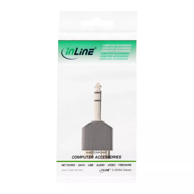 Audioadapter 6,3 mm stereopistik / 2x RCA emane InLine 99323