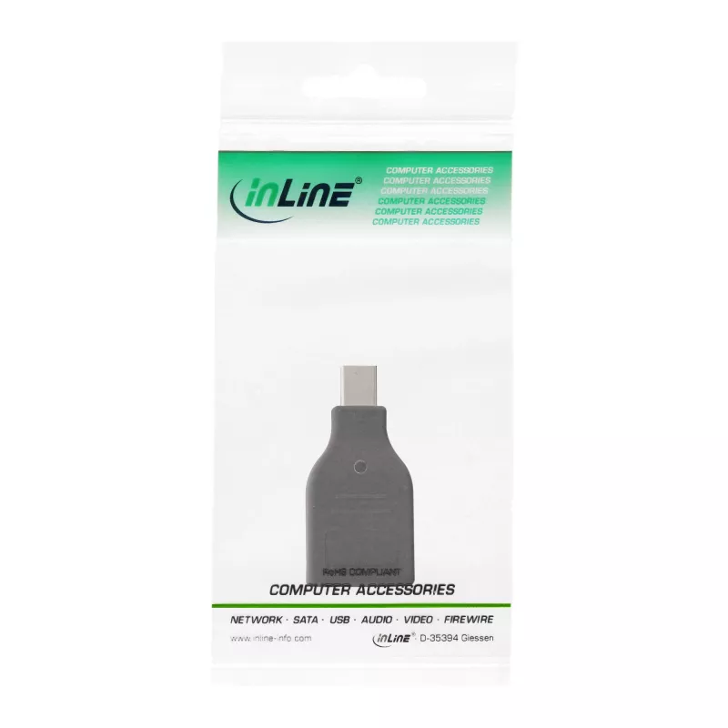 InLine DisplayPort-adapter, mini DisplayPort isane / DisplayPort emane, 4K/60Hz