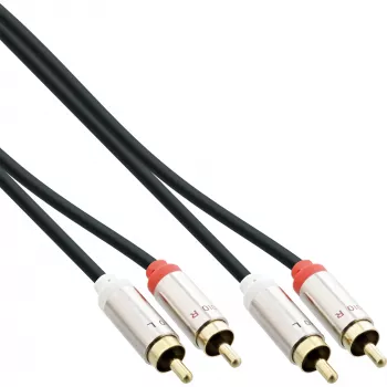 InLine õhuke helikaabel 2x RCA M/M, Stereo, 3m