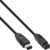 FireWire 400 800-le kaabel InLine 36901 1m isane/isane must