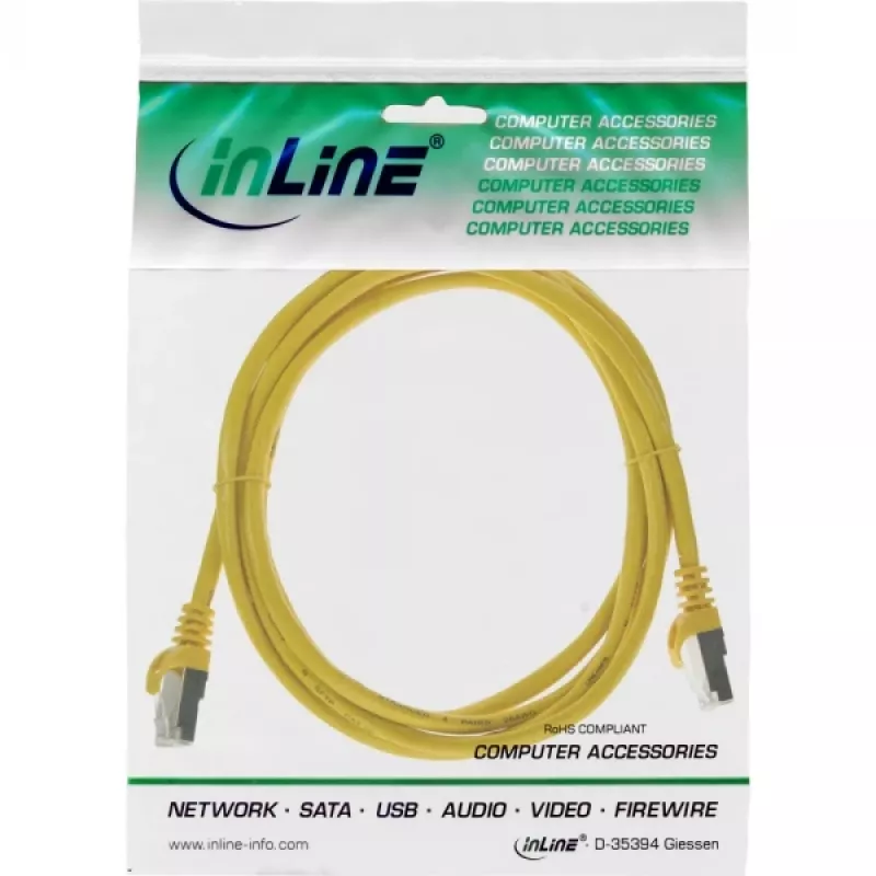 InLine patch-kaabel SF/UTP Cat.5e kollane 0,25 m