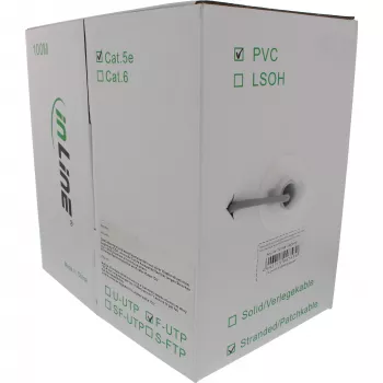 InLine paranduskaabel F/UTP Cat.5e AWG26 CCA PVC hall 100m