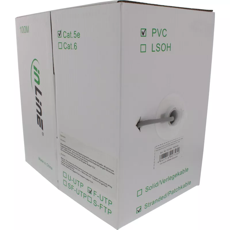 InLine paranduskaabel F/UTP Cat.5e AWG26 CCA PVC hall 100m