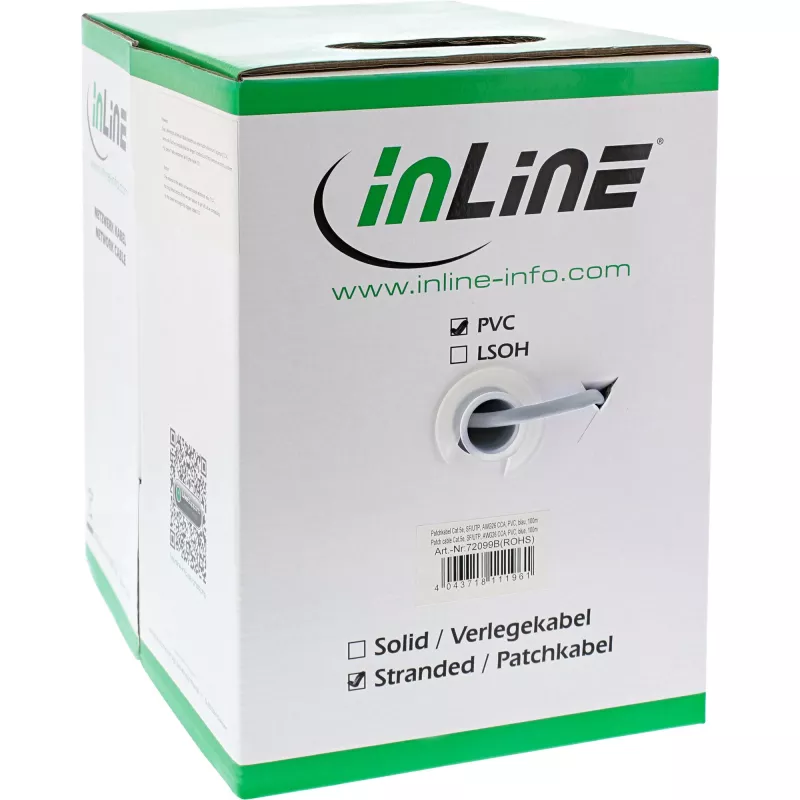InLine patch-kaabel SF/UTP Cat.5e AWG26 CCA PVC hall 500m
