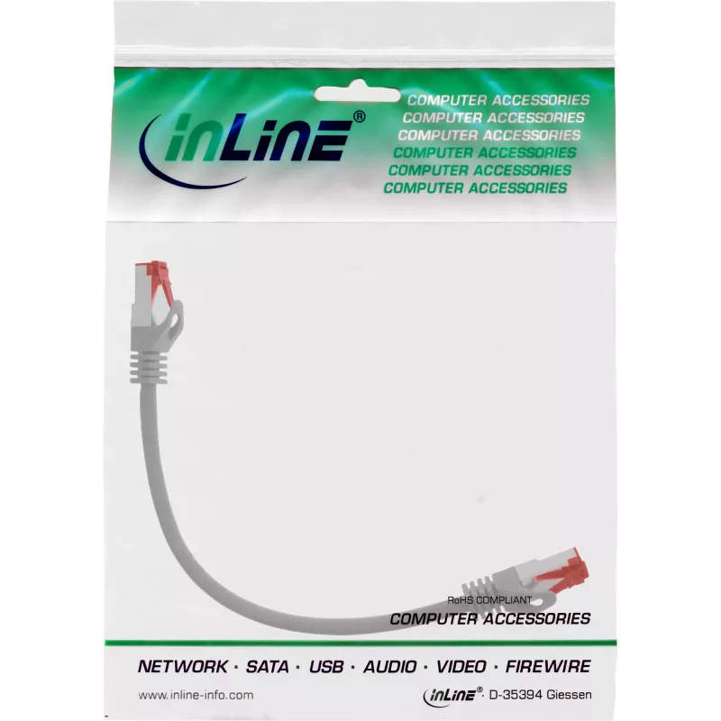 InLine patch-kaabel S/FTP PiMF Cat.6 250MHz PVC vask hall 0,3 m