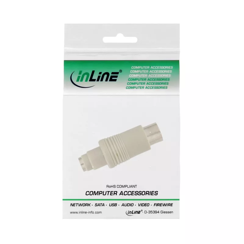 InLine klaviatuuriadapter, 5-kontaktiline DIN isane, PS/2 emane, 33949