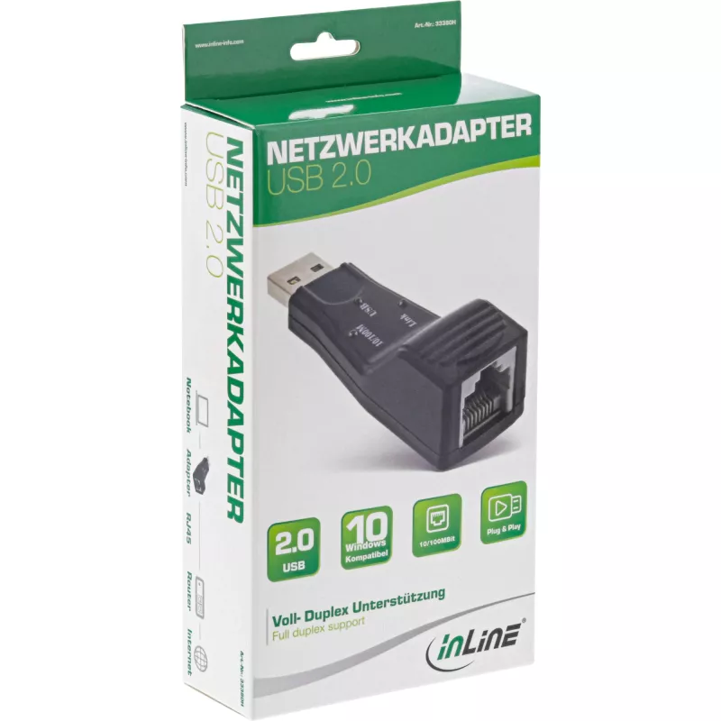 InLine USB 2.0 võrguadapter 10/100 Mbit