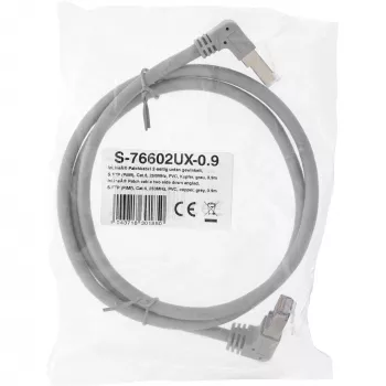 Võrgukaabel InLine® S-76602U-1.1 nurkkonnektor Cat.6 1,1 m hall