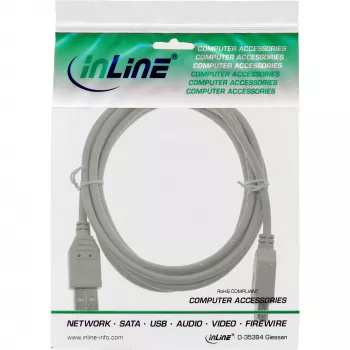 InLine USB 2.0 pikenduskaabel tüüp A-pistik / emane, beež, 0,5 m