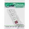 InLine pistikupesariba, 3-kohaline maanduskontakt CEE 7/3, lülitiga, valge, 5m