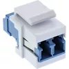 InLine FO Keystone Snap-in adapter valge, dupleks LC/LC, SM, keraamiline hülss, sinine