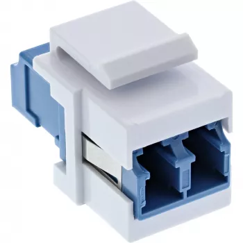 InLine FO Keystone Snap-in adapter valge, dupleks LC/LC, SM, keraamiline hülss, sinine