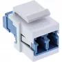 InLine FO Keystone Snap-in adapter valge, dupleks LC/LC, SM, keraamiline hülss, sinine