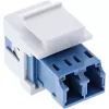 InLine FO Keystone Snap-in adapter valge, dupleks LC/LC, SM, keraamiline hülss, sinine