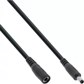 InLine DC-pikenduskaabel, DC isane/emane 4,0x1,7 mm, AWG 18, must 5 m