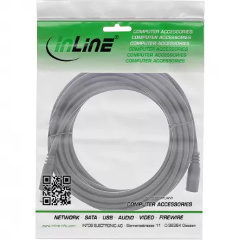 InLine DC pikenduskaabel, DC isane/emane 5,5x2,5 mm, AWG 18, must 3 m