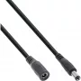InLine DC pikenduskaabel, DC isane/emane 5,5x2,5 mm, AWG 18, must 1 m