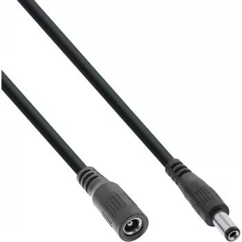InLine alalisvoolu pikenduskaabel, isane/emane DC 5,5x2,5 mm, AWG 18, must 2 m