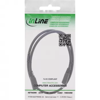 InLine alalisvoolu pikenduskaabel, isane/emane DC 5,5x2,5 mm, AWG 18, must 2 m