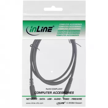 InLine alalisvoolu pikenduskaabel, DC isane/emane 4,0x1,7 mm, AWG 18, must 2 m