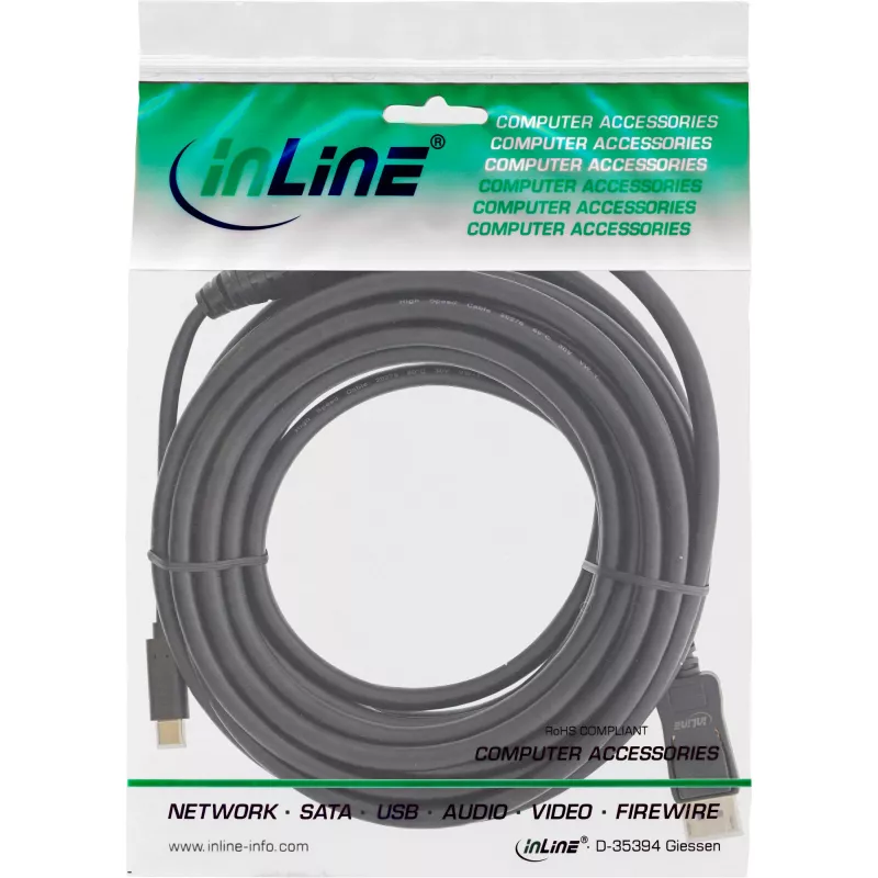 InLine USB-ekraanikaabel, USB-C isane DisplayPort isasele, 5m