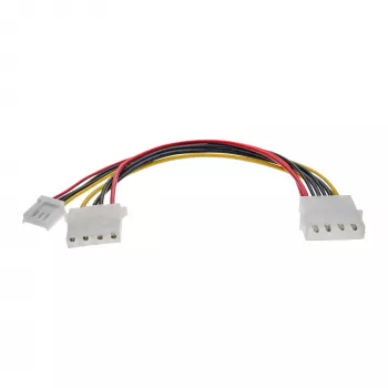 InLine sisemine toitekaabel Y-kujuline 1x 5,25-tolline Molex / 1x 5,25-tolline Molex + 1x 3,5-tolline Floppy