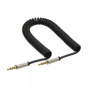InLine õhuke Audio Spiraalkaabel 3,5 mm isane / isane 4-kontaktiline stereo 0,5 m