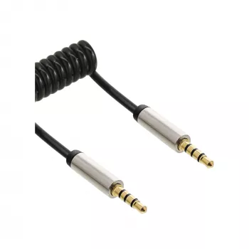 InLine õhuke Audio Spiraalkaabel 3,5 mm isane / isane 4-kontaktiline Stereo 2m