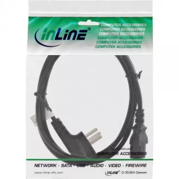 Toitekaabel InLine 16652H Iisraeli Tüüp H 3 kontaktiga IEC C13 isane 1,8 m