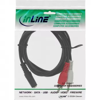 Audio kaabel 2x RCA male / 3.5mm Stereo female 3m InLine 89940D