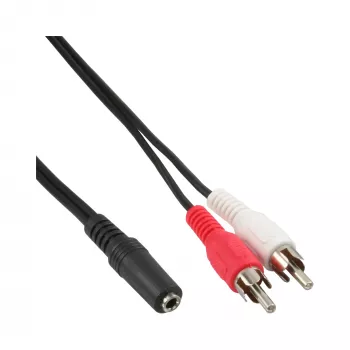 Audio kaabel 2x RCA male / 3.5mm Stereo female 5m InLine 89940E