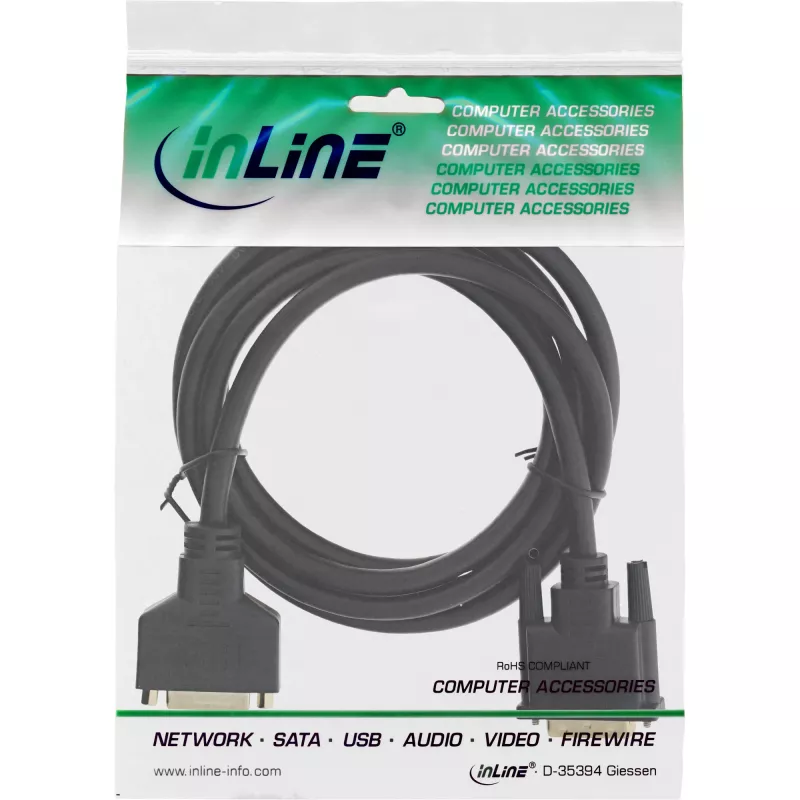 DVI-D kaabel Premium 24+1 isane emasele Dual Link kullatud 3m InLine 17763P
