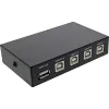 InLine USB 2.0 lüliti, manuaalne USB-A seade neljale arvutile, juhtmega