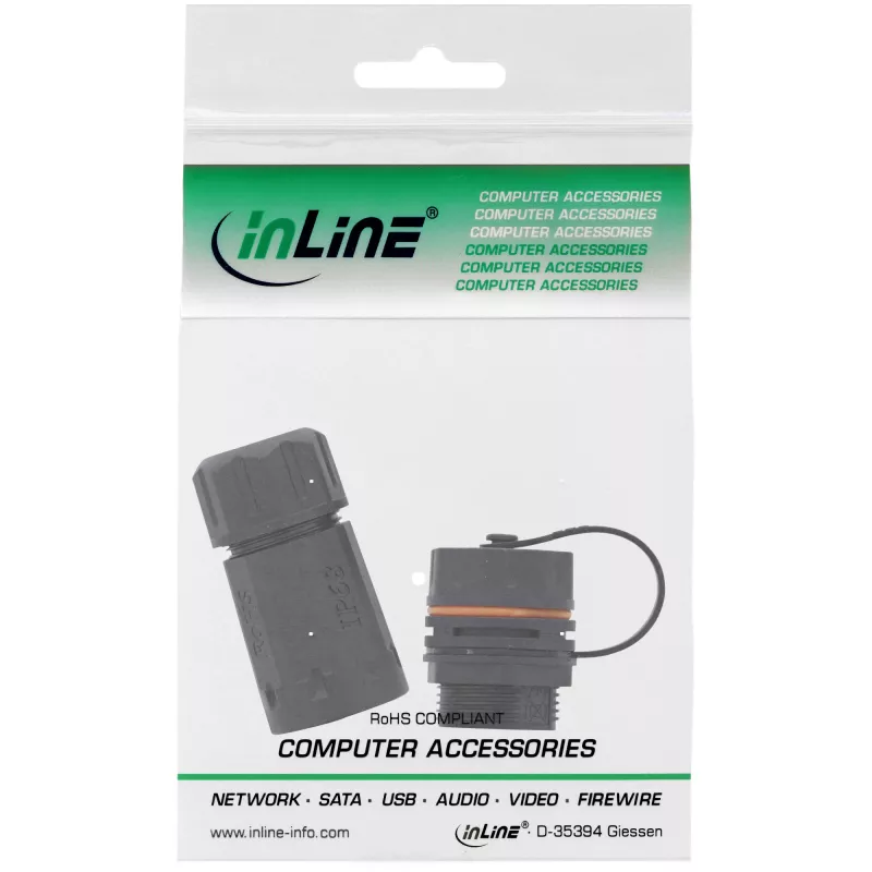 InLine Cat.6A ühendusmuhv, veekindel IP68, 2x RJ45 F/F, 1:1