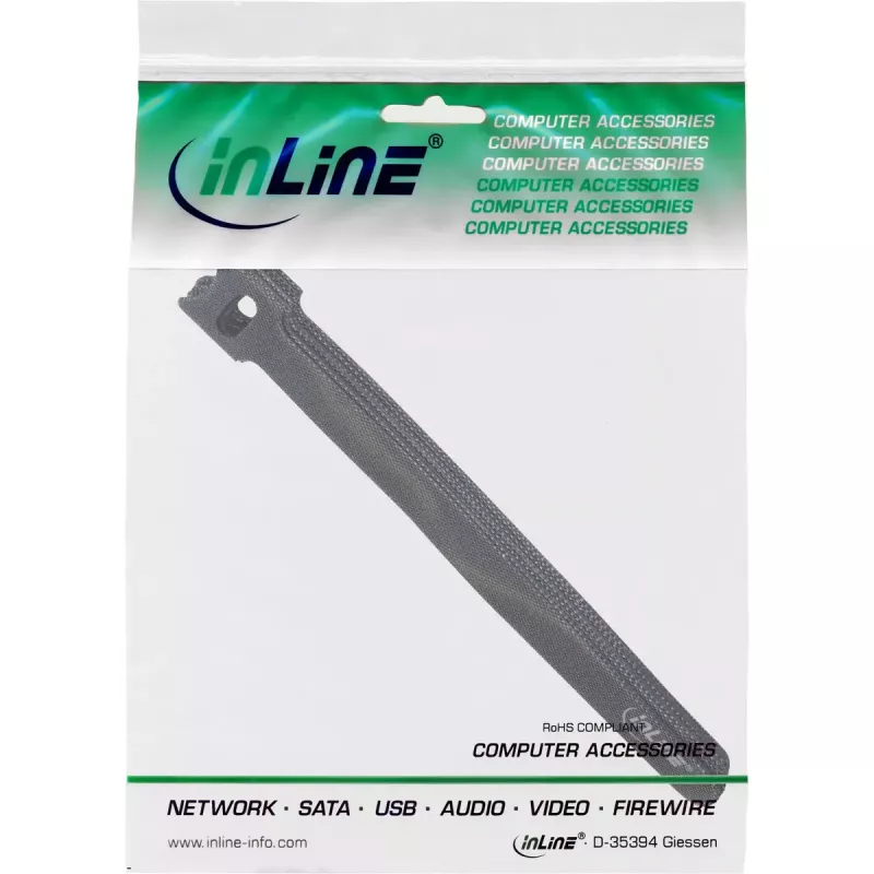 InLine Kaablisidemed takjapaelaga kinnitus 180x12mm 10 tk must