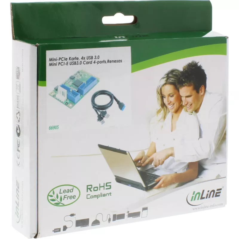 InLine Mini PCIe kaart 4x USB 3.0 liidesekaart