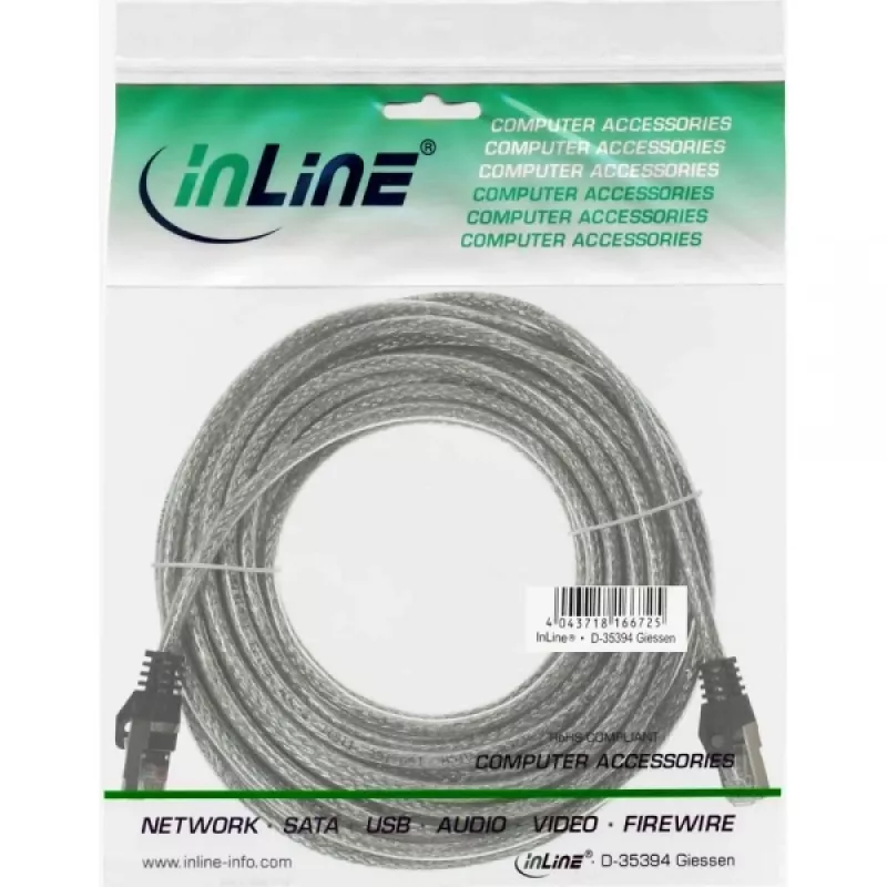 InLine patch-kaabel SF/UTP Cat.5e läbipaistev 7,5m
