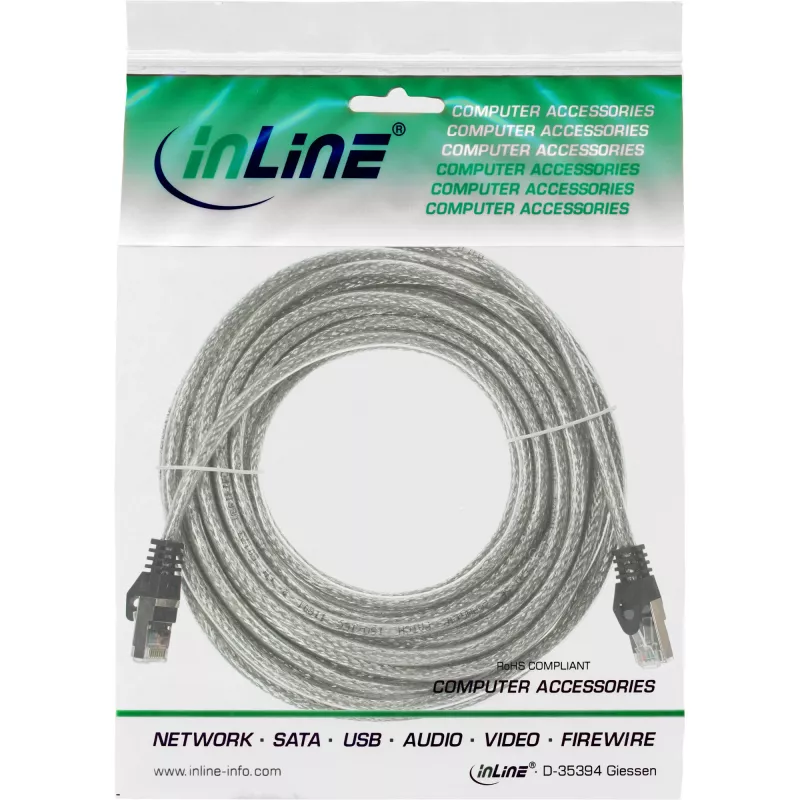 InLine patch-kaabel SF/UTP Cat.5e transparent 15m