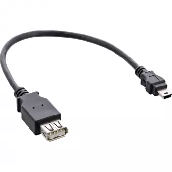 InLine USB 2.0 kaabel A-pesa / Mini 5 Pin isane 0,2 m, 0,2 m, Mini-USB B, USB A, USB 2.0, Isane/Emane, Must