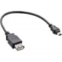 InLine USB 2.0 kaabel A-pesa / Mini 5 Pin isane 0,2 m, 0,2 m, Mini-USB B, USB A, USB 2.0, Isane/Emane, Must