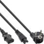 InLine Y-toitekaabel CEE 7/7 isane nurga all / 3 kontaktiga IEC C13 ja C5 isane, 2 m