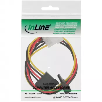 InLine sisemine toitekaabel 1x 4-pin Molex / 2x SATA toide 0,30 m