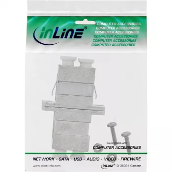 InLine fiiberoptiline adapter, metallist dupleks LC/LC SM keraamilise hülsiga, äärikuga