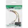 SATA toitekaabel SATA emane / 3x 4pin Molex isane 0,15 m InLine 29679