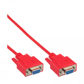 InLine null-modemi kaabel DP9 Pin emane / emane, valatud, punane, 2m