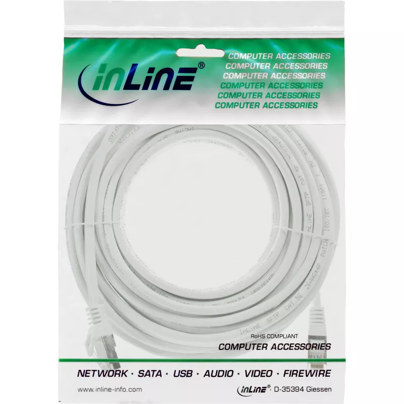 InLine patch-kaabel SF/UTP Cat.5e valge 50m