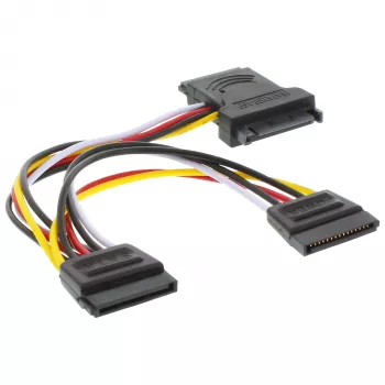 InLine sisemine SATA toitekaabel SATA isane / emane kuni 2x SATA isane 0,15 m
