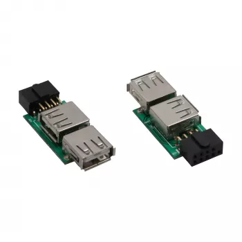 InLine USB 2.0 adapter sisemine 2x USB A-pesa emaplaadi päisesse 33440I